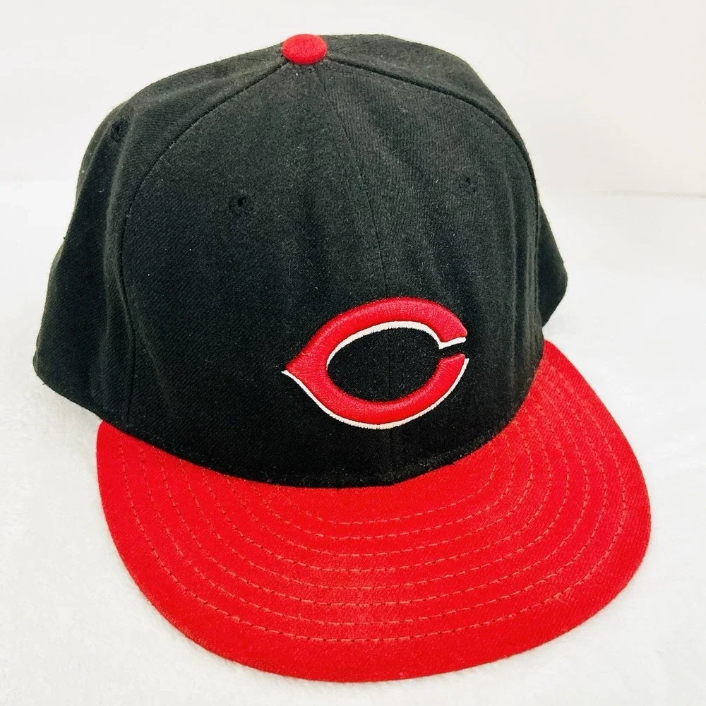 New Era Cincinnati‎ Reds 2-Tone On Field 59FIFTY Fitted Hat Cap 7 3/8 Black MLB